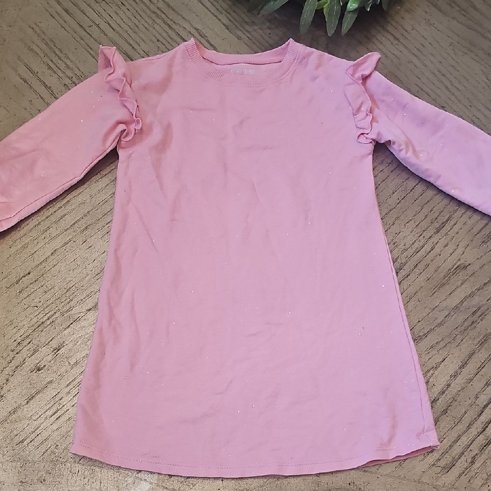 Okie Dokie Pink Long Sleeve Ruffle Dress Size 5T